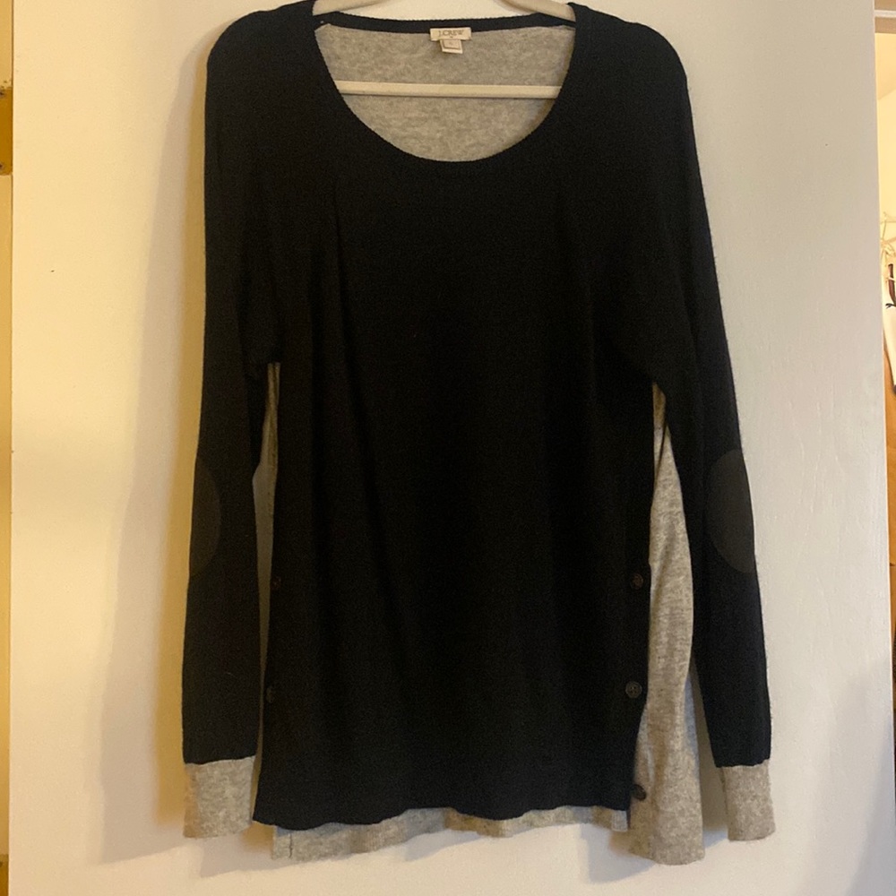 J. Crew elbow patch side button sweater